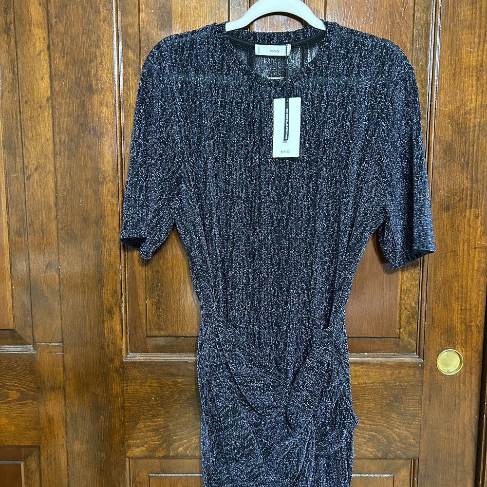Mango Knotted Sparkly Dress